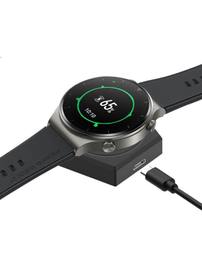 KMaxAI Compatible With Huawei Watch Gt5/4/3 Pro New Travel Wireless Charger 2Ecg/D Magnetic Fast Charging Dock, Watch Usb Charging Cable Keychain Portable, Black - Image 3