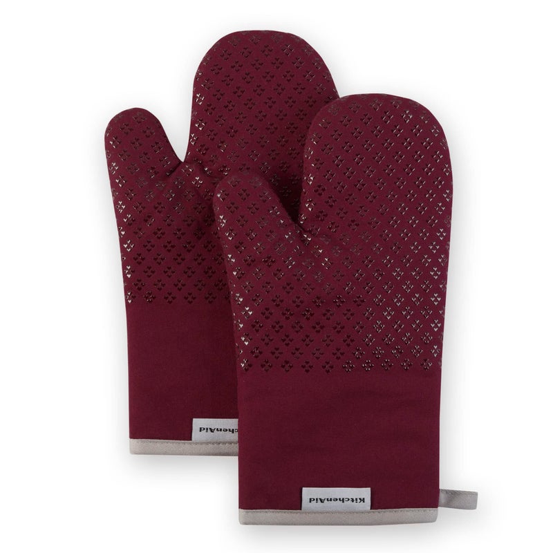 KitchenAid Asteroid Oven Mitt Set  Boysenberry Purple 7""x12.5"" - Image 1