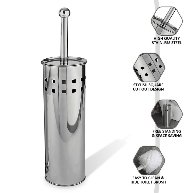 Mishrit Toilet Strong Cleaning Brush for Bathroom | Toilet Brush with Stainless Steel Holder | Strong Steel Hnadle with Brush to Esay Cleaning for Toilet, Bathroom, Floor etc.. (Pack of 1). - Image 4