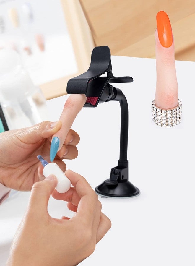 Deciniee 2 Pieces Silicone Practice Fingers for Acrylic Nails, Fake Training Hand Finger Model Flexible Bendable Mannequin Finger, Soft Realistic Joint Nail Practice Fingers with Makeup for Nail Art (Color 1) - Image 2