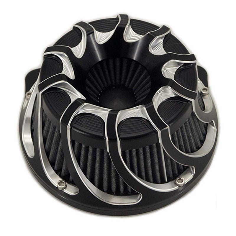 Cleaner Motorcycle Air Filter Harley CNC Cut Intake Turbine Chrome Black Kit for Touring 2017 2020 Softail 2018 2020 Road King 2017 2020 ChromeBlack Fitment D