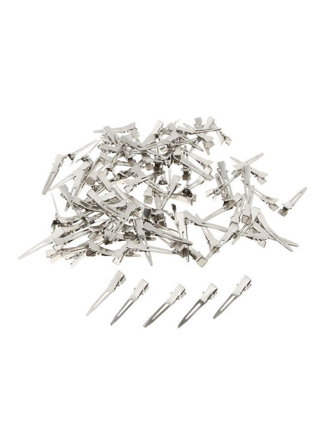 NIBEMINENT 65-Piece Hair Clips Silver 4.5cm