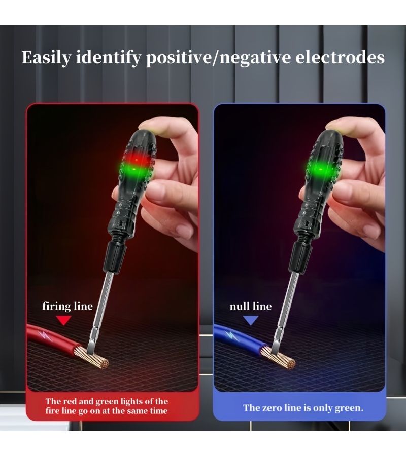 Dual Head Test Pencil Versatile LED Voltage Tester With Switchable Probes Intelligent Breakpoint Detection Live And Neutral Wire Distinction Non Slip Design High Torque Capacitance Test Multimeter Auto Power Off - Image 4