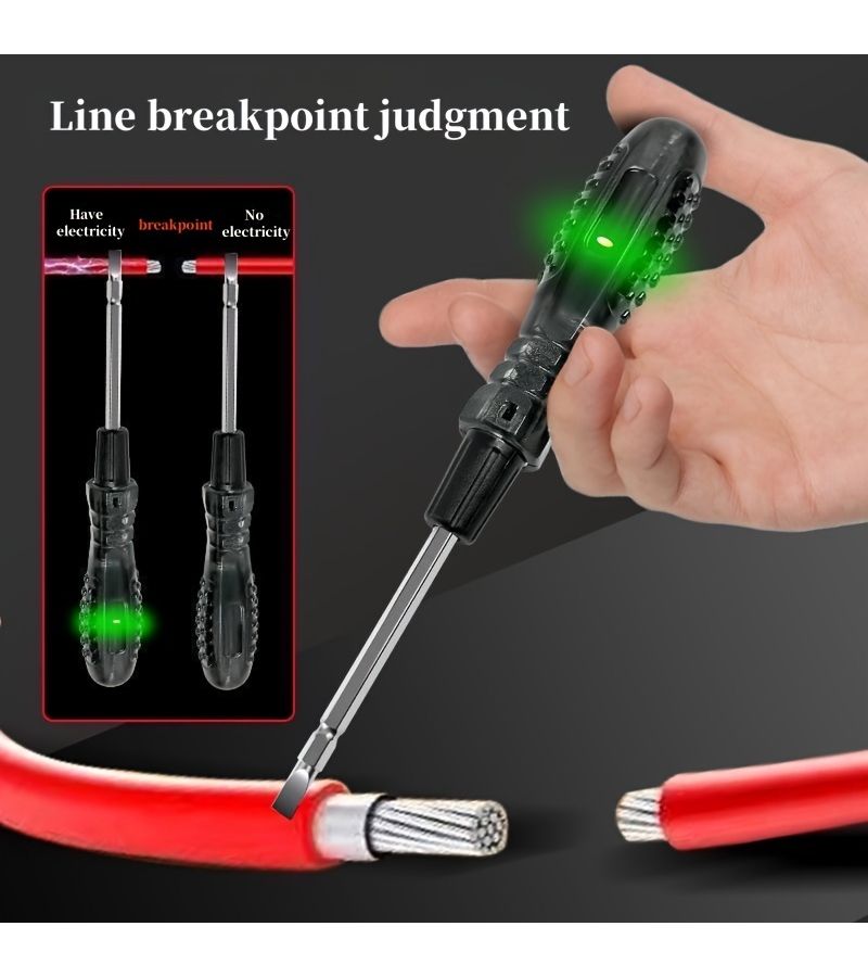 Dual Head Test Pencil Versatile LED Voltage Tester With Switchable Probes Intelligent Breakpoint Detection Live And Neutral Wire Distinction Non Slip Design High Torque Capacitance Test Multimeter Auto Power Off - Image 5