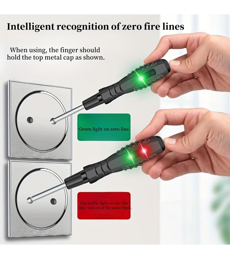 Dual Head Test Pencil Versatile LED Voltage Tester With Switchable Probes Intelligent Breakpoint Detection Live And Neutral Wire Distinction Non Slip Design High Torque Capacitance Test Multimeter Auto Power Off - Image 2