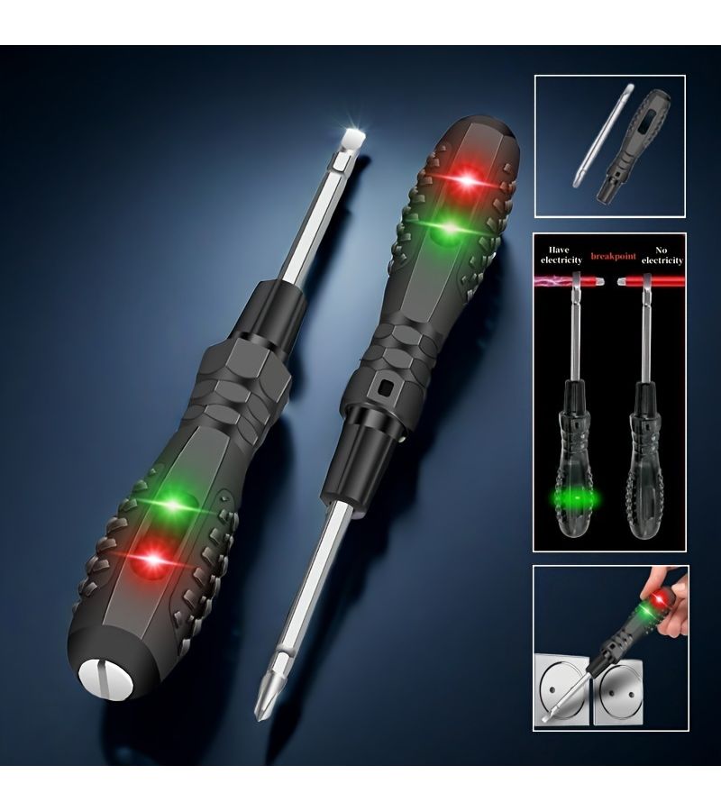 Dual Head Test Pencil Versatile LED Voltage Tester With Switchable Probes Intelligent Breakpoint Detection Live And Neutral Wire Distinction Non Slip Design High Torque Capacitance Test Multimeter Auto Power Off - Image 1
