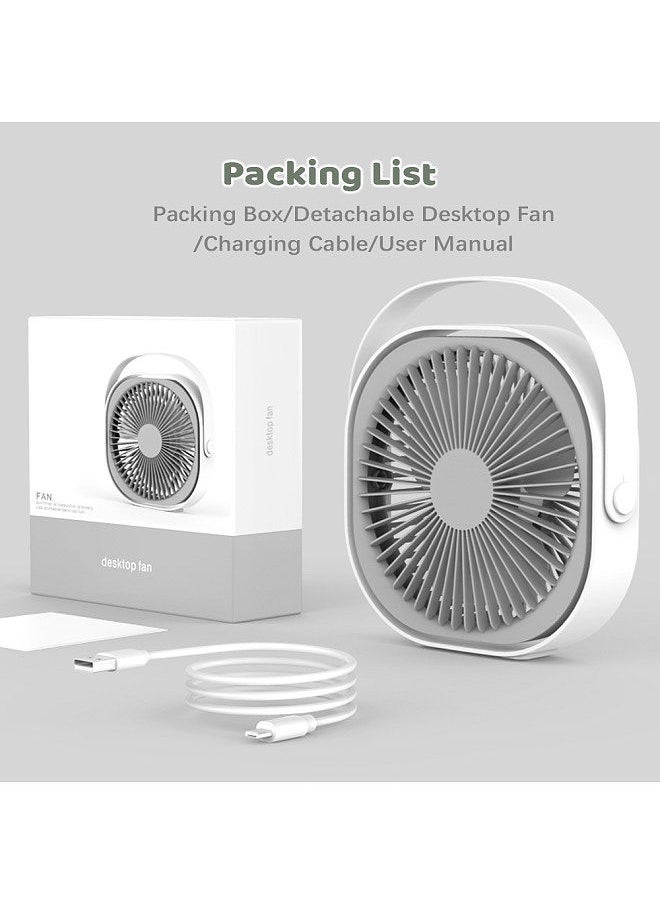 Generic - Rechageable Desktop Fan USB Fan 360°Rotatable Fan for Desk Portable Fan Mini Fan with Built-in 4000mAh Battery - Image 1
