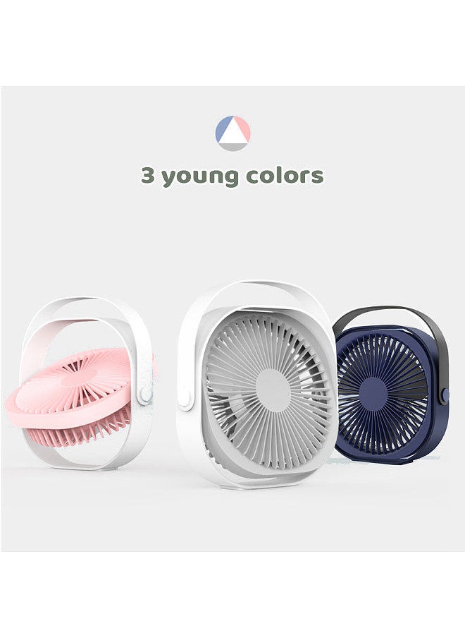 Generic - Rechageable Desktop Fan USB Fan 360°Rotatable Fan for Desk Portable Fan Mini Fan with Built-in 4000mAh Battery - Image 1