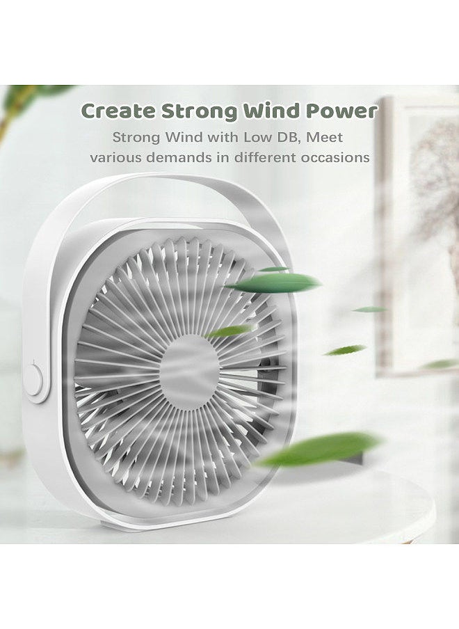 Generic - Rechageable Desktop Fan USB Fan 360°Rotatable Fan for Desk Portable Fan Mini Fan with Built-in 4000mAh Battery - Image 1