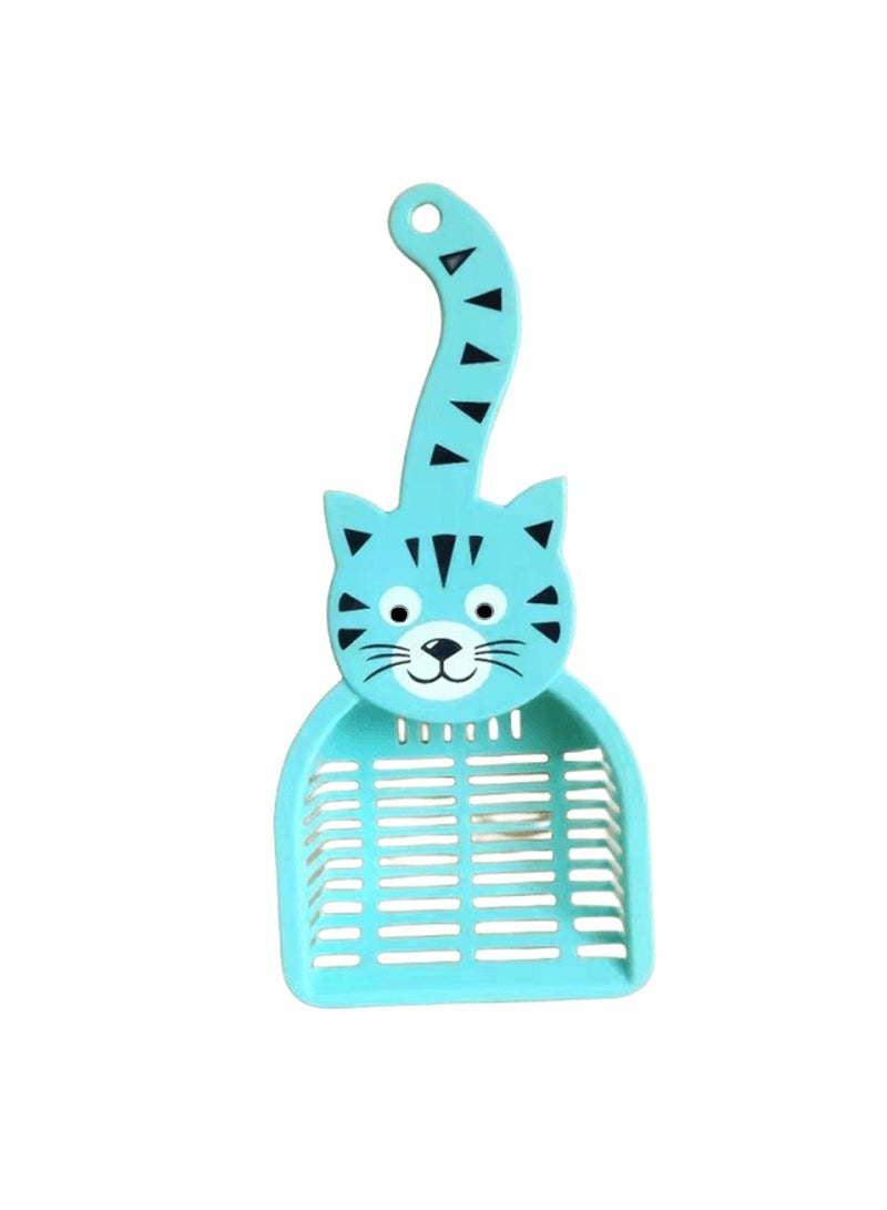 القط الوجه شكل أنبوب مغرفة القط صندوق مغرفة المرحاض تنظيف ملاعق عدم الانزلاق القط شكل مقبض جوفاء القط مجرفة رمال للقطط - Image 2