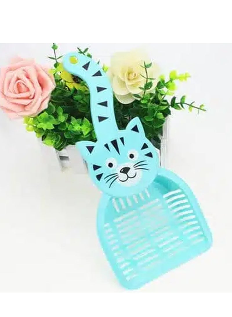 القط الوجه شكل أنبوب مغرفة القط صندوق مغرفة المرحاض تنظيف ملاعق عدم الانزلاق القط شكل مقبض جوفاء القط مجرفة رمال للقطط - Image 5