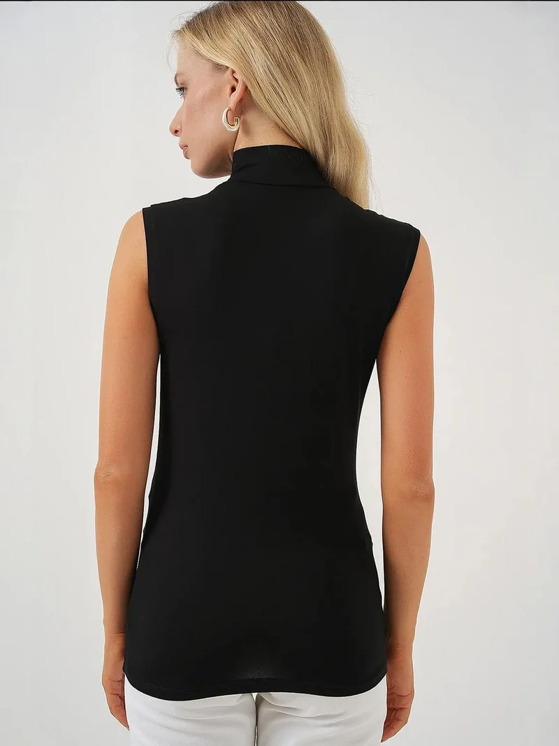 Big Dart Black BDART Fitted Half Turtleneck Bodysuit for Women | Best Price UAE