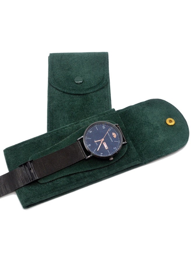 jaexest Watch Pouch, Watch Roll, Watch Travel Case for Men and Women Portable Velvet Watch Pouch Watch Storage Bag ​and Organizer Protective Watch Box Pouch with,for watches and jewelry （2 Pieces） - Image 3