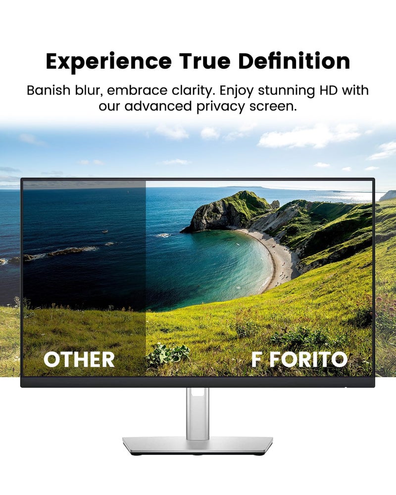 FFORITO F FORITO 24 Inch 16:9 360°Privacy Screen Protector for Computer Monitor, Removable Eye Protection Anti Blue Light Anti Glare Computer Screen Privacy Shield for All 24" Widescreen Monitors - Image 5