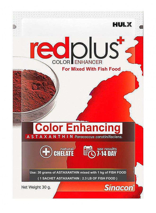 Hulx Astaxanthin Red Color Enhancing Powder All Type Fishes Tropical Fish Goldfish KOI Baby Fry Fish Guppy Betta Small Fish Use Mix Fish Food Granular Flake Sinking Floating Pellets 0.06 Lb. (30 g.) - Image 1