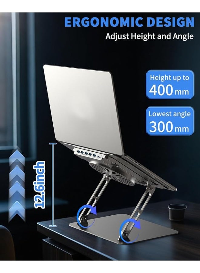 Laptop Cooling Pad – Low-Noise Upgrade Fan, 3.0 USB Hubs, Ventilated Cooler, Adjustable Ergonomic Stand, Supports Up to 16” Gaming Laptops - Image 3