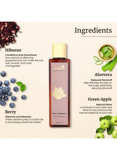MELLOW Mellow Herbal Berry Shampoo for Strong & Lustrous Hair | Hibiscus & Berry Leaves | Helps to Prevent Hair Fall | Free from Toxic Chemicals | 100ML  - Image 2