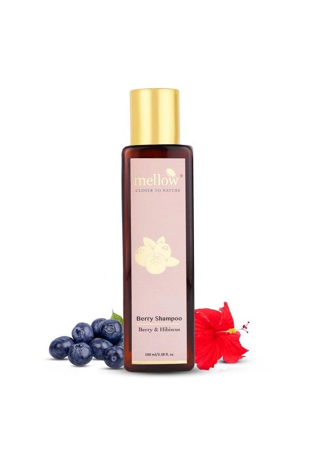 MELLOW Mellow Herbal Berry Shampoo for Strong & Lustrous Hair | Hibiscus & Berry Leaves | Helps to Prevent Hair Fall | Free from Toxic Chemicals | 100ML  - Image 1