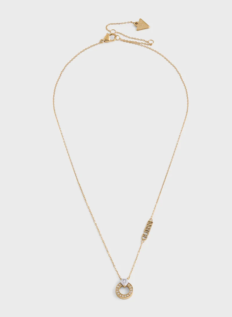 جس Pendent Drop Detail Long Necklace