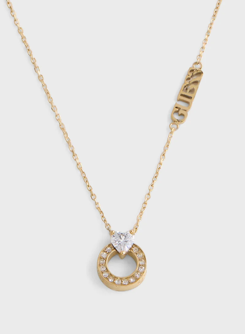 جس Pendent Drop Detail Long Necklace