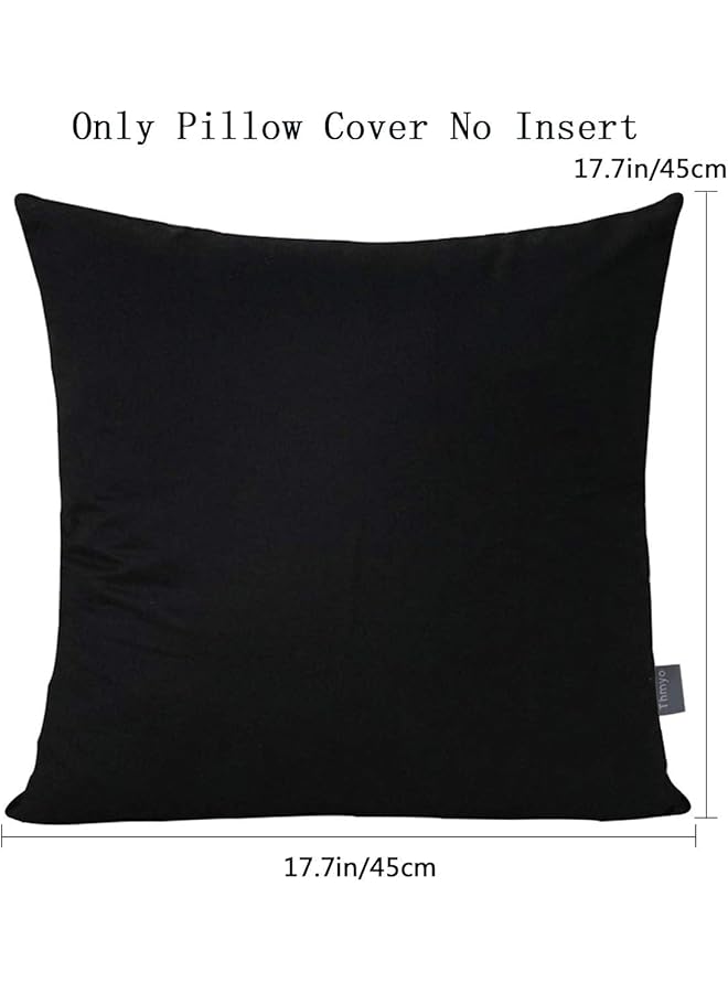 erorex 4 Pack 100 Percent Cotton Comfortable Solid Decorative Throw Pillow Case Square Cushion Cover Pillowcase Cover Only No Insert 18X18 Inch 45X45Cm Black - Image 5