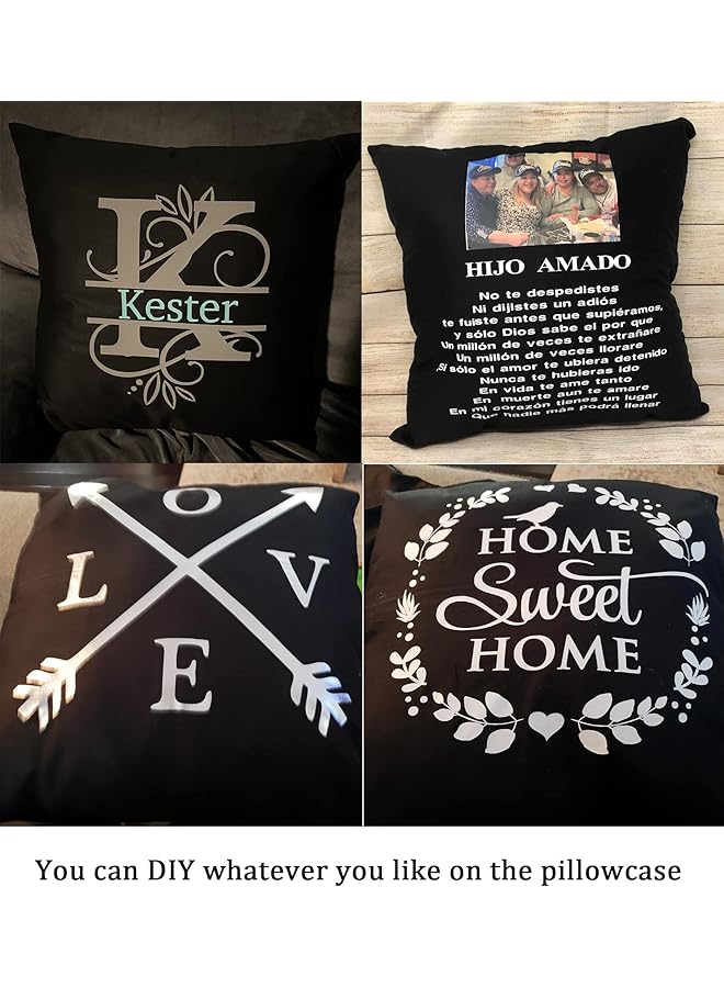 erorex 4 Pack 100 Percent Cotton Comfortable Solid Decorative Throw Pillow Case Square Cushion Cover Pillowcase Cover Only No Insert 18X18 Inch 45X45Cm Black - Image 3