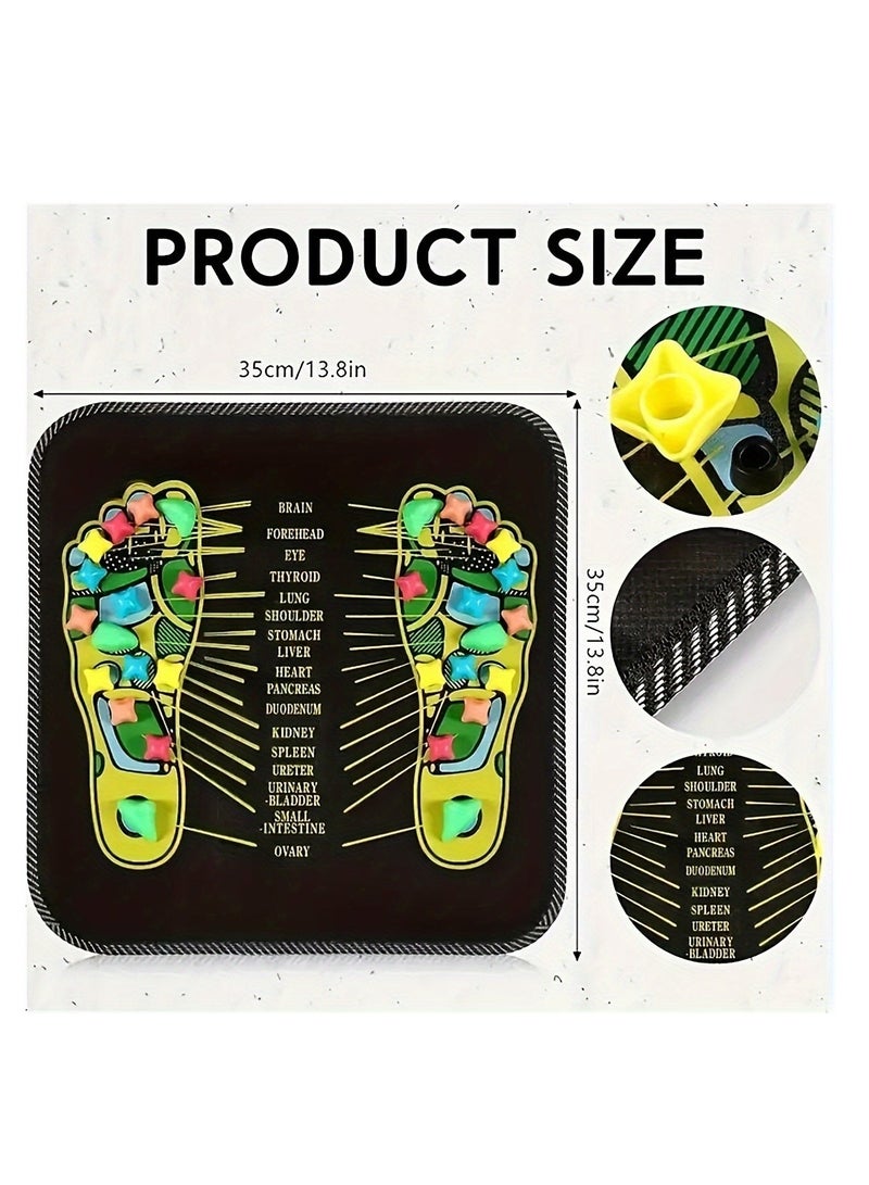 Generic 1 pc Colorful Stone Foot Acupressure Cushion - Square Pebble Shaped Massage Cushion for Stress Relief, Home Use  - Image 4