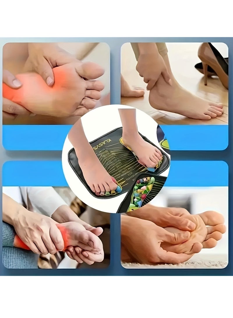 Generic 1 pc Colorful Stone Foot Acupressure Cushion - Square Pebble Shaped Massage Cushion for Stress Relief, Home Use  - Image 5
