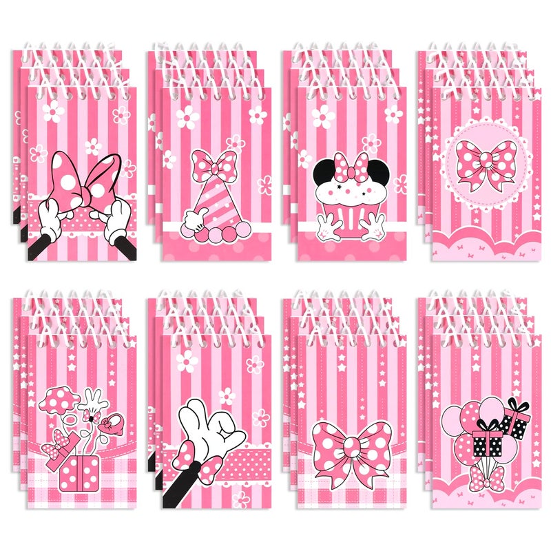 Fprl 24 Pcs Spiral Pocket Notepads for Mouse Theme party Goodie Bag Stuffers, Classroom Prizes, party supplies,3.9 x 2.4 Inches - Image 1