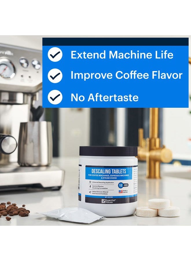 Essential Values Coffee Cleaner Descaling Tablets - 12 Count Descaler Coffee Machine - For Jura, Miele, Bosch, Tassimo Espresso Machines and Miele Steam Ovens  - Image 2