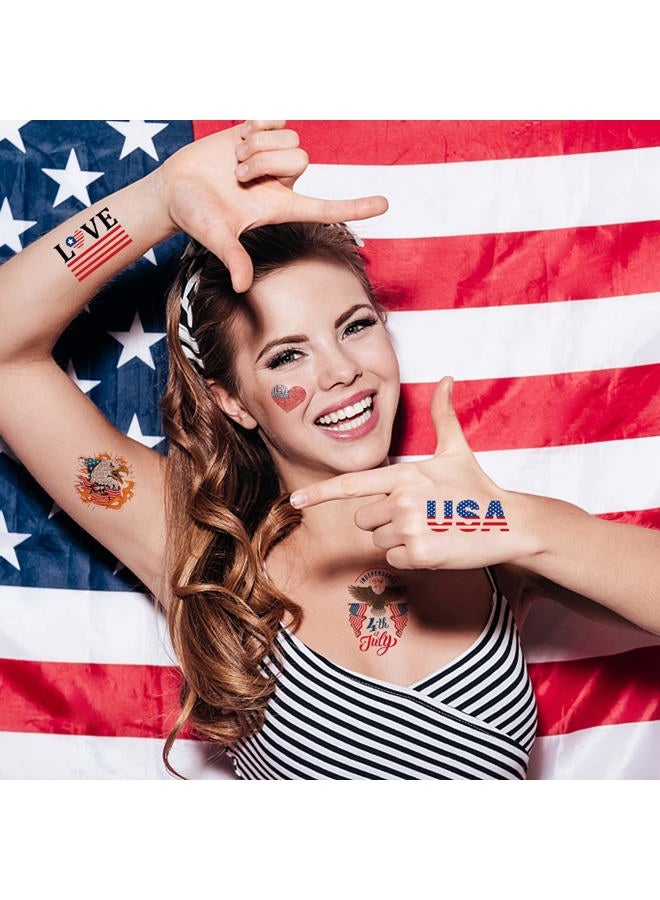 winthrop 20 Sheets 4th of July Temporary Tattoos for Women – Independence Day Waterproof Body Art Stickers - Image 3