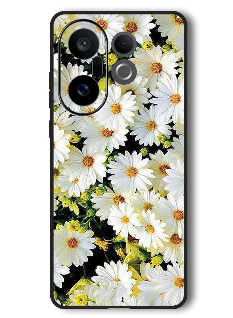 Theodor Case Compatible with Vivo X200 FE 6.31 Inch Protection Shockproof Bumper Cover White Flowers - Image 1