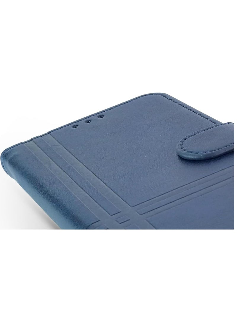 For Oppo A79 5G Leather Flip Case with Card Slot, Kickstand, Magnetic Closure Strap, Includes Inner Wallet, Silicone & TPU - Blue - Image 5