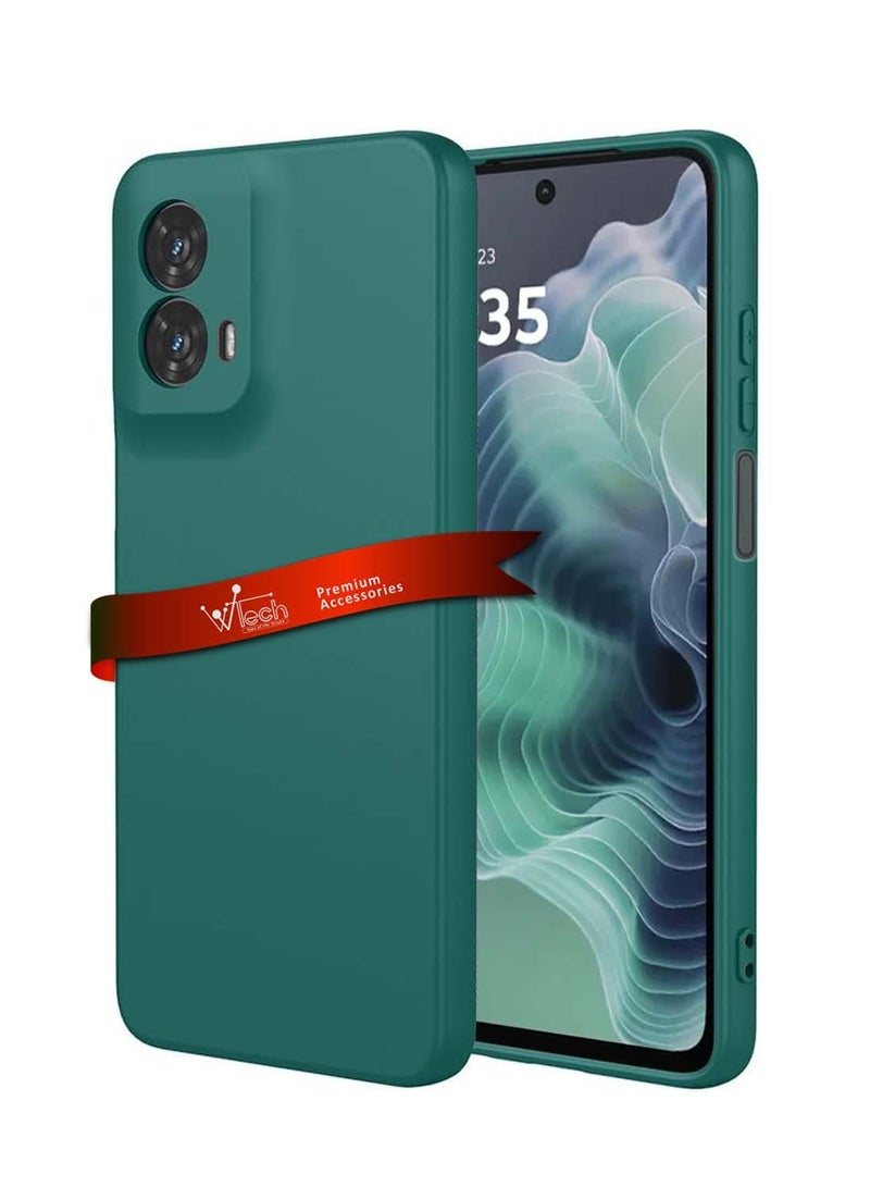 Wtech Motorola Moto G35 5G 2024 Premium Soft Liquid Silicone Case Cover - Dark Green - Image 1