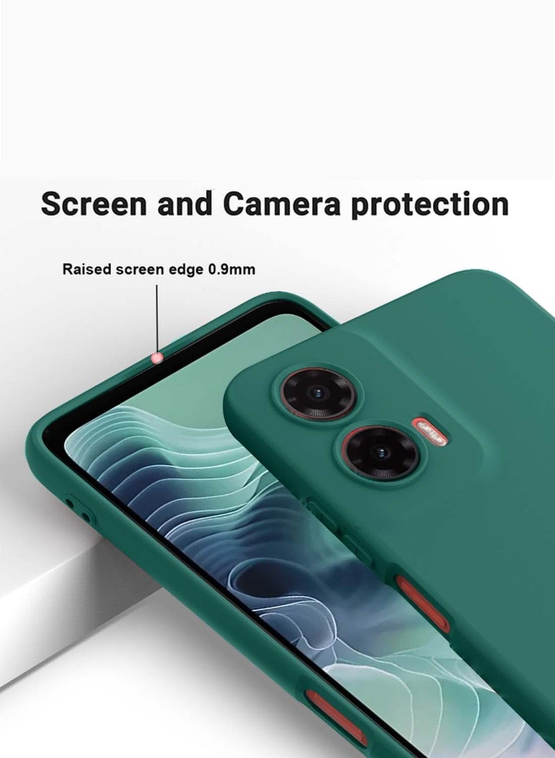 Wtech Motorola Moto G35 5G 2024 Premium Soft Liquid Silicone Case Cover - Dark Green - Image 2