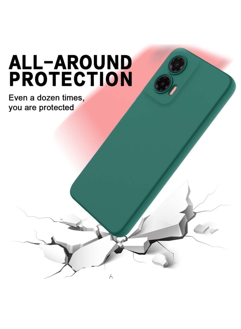 Wtech Motorola Moto G35 5G 2024 Premium Soft Liquid Silicone Case Cover - Dark Green - Image 3