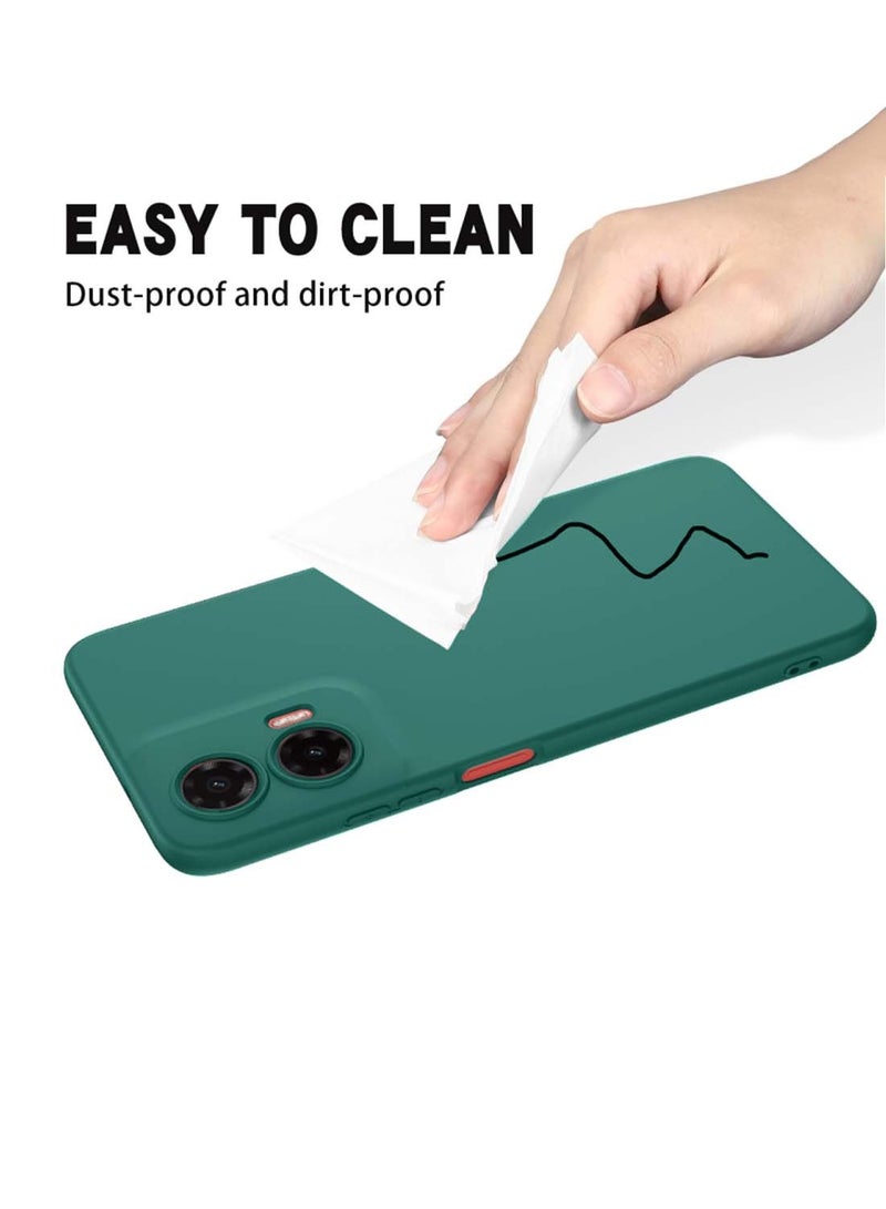 Wtech Motorola Moto G35 5G 2024 Premium Soft Liquid Silicone Case Cover - Dark Green - Image 4