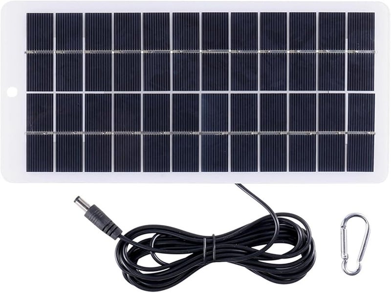 5W Portable Solar Battery Charger with Carabiner 12V Polysilicon Plate for Outdoor - Image 2