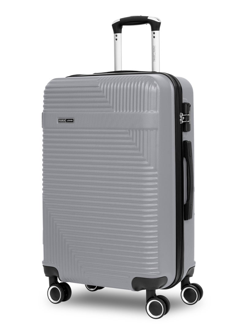 PARAJOHN Para John 20-Inch Small ABS Hard Case Cabin Luggage Trolley Bag with 8 Spinner Wheels and Combination Lock- Silver - Image 1