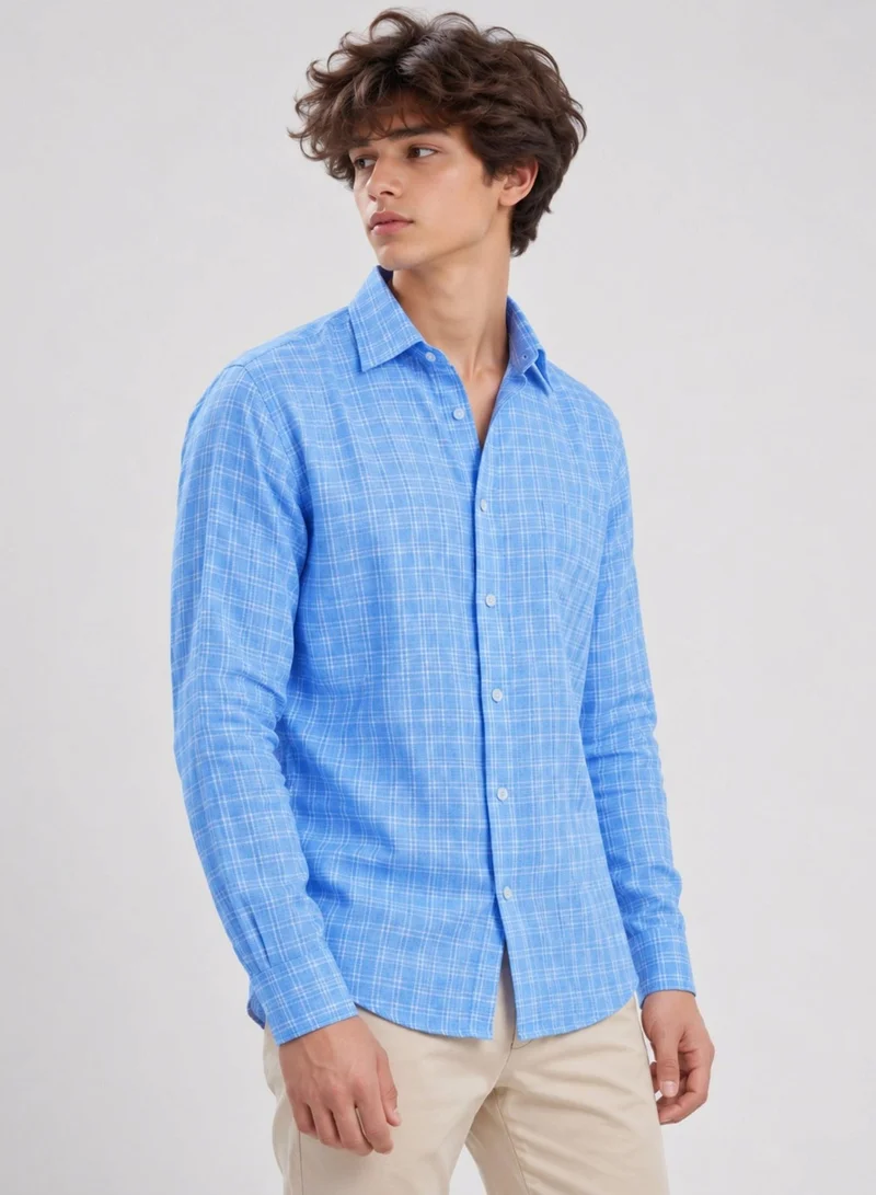 Victor And Jane Men's Checked Long Sleeve Button-Up Shirt