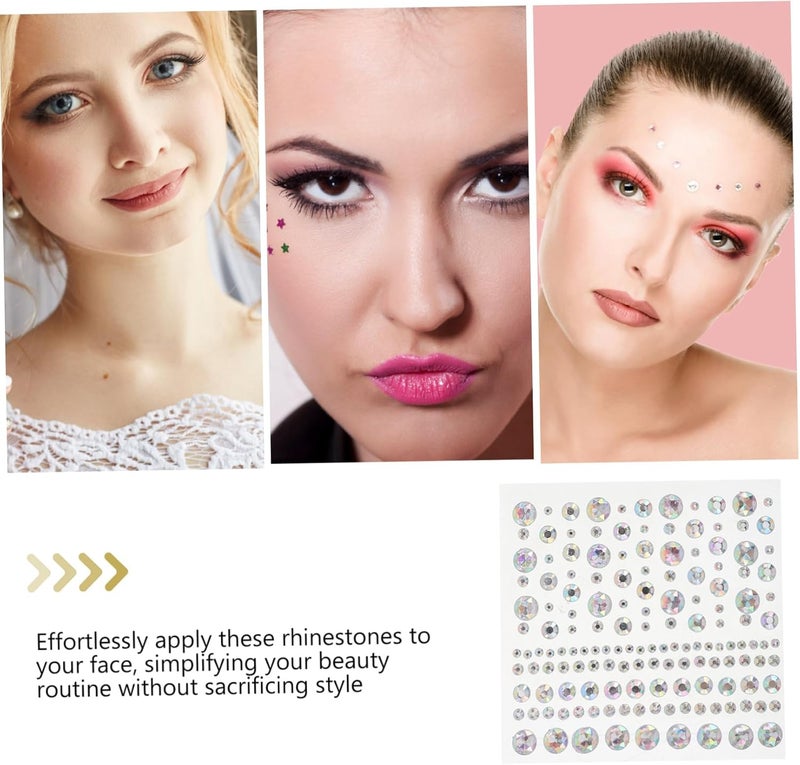 10sheets Self-Adhesive Face Rhinestones of Bling Gems for Makeup Stage Performance and Parties Long-Lasting Eye Stickers for - Image 2