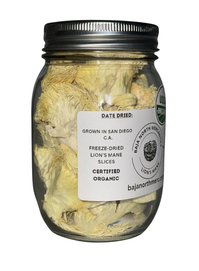 Freeze-Dried Lion's Mane Mushroom Fruiting Bodies | Can be rehydrated and cooked or used as supplement | Make into tincture, tea or powder | Grown in U.S.A | USDA Organic | in Vacuume Sealed Jar | 25 Year Shelf-Life - Image 4