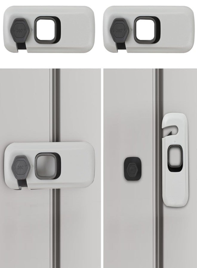 Rukshv Pack of 2 Child Safe Fridge Lock, Fridge Locks for Kids with Adhesive Pads, Baby Safety Locks for Refrigerators, Cabinets, Drawers, Double Doors and More - Image 1
