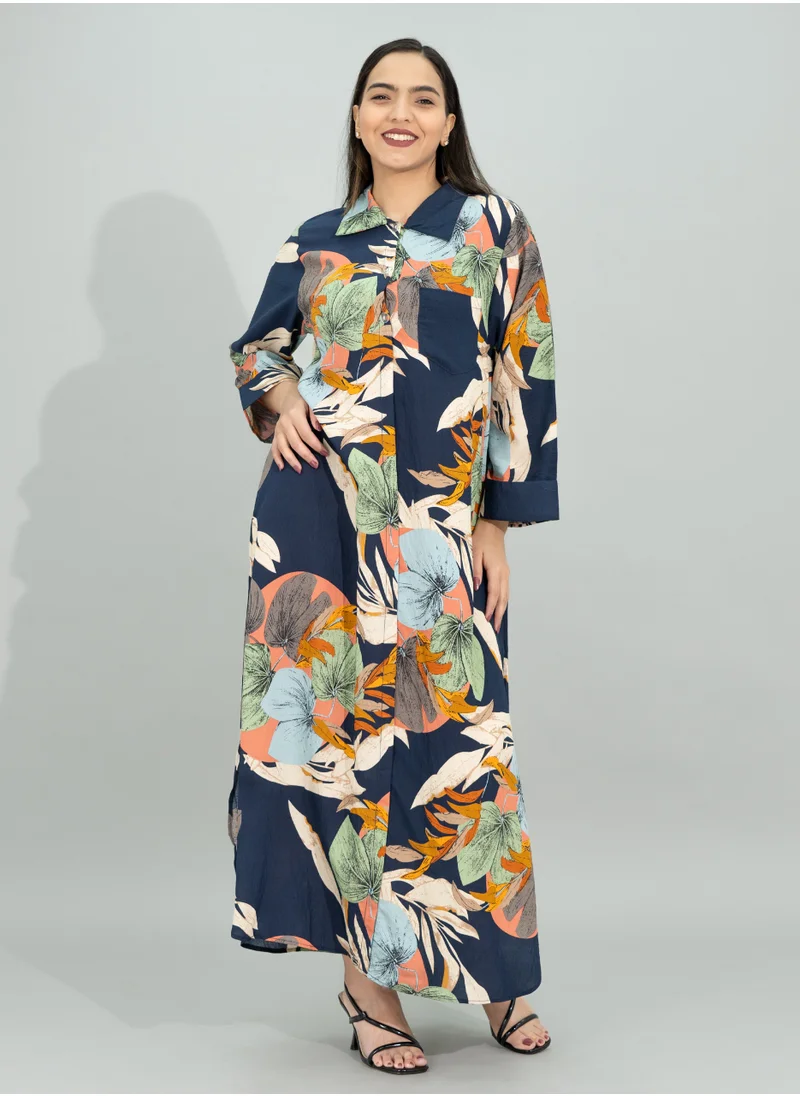 اكسا جلابية غير رسمية الوان CJ1096 ازرق