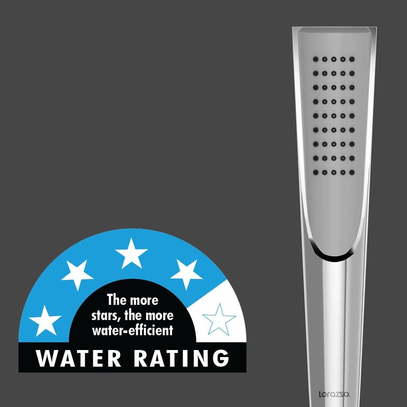 Lorazzo Spatular Hand Shower for Bathroom (Head Only) | Ergonomical Design | Handheld Shower compatible with standard 1/2 inch hose pipes | Anti-Clog Silicon Nozzles | Chrome lustre finish - Image 5