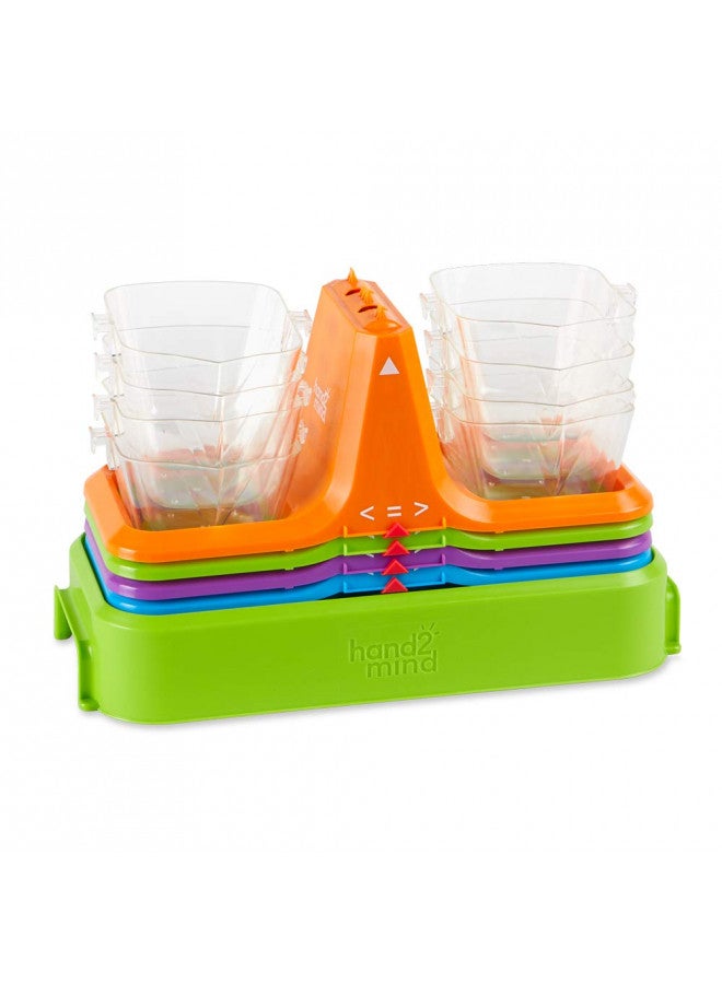 hand2mind Colorful Nestable Bucket Balance, Clear Double Bucket Balance Scale for Liquids and Solids, Easy to Assemble Kids Scale, Space Saving Storage Base, Balance Scale for Classroom (Set of 4) - Image 3