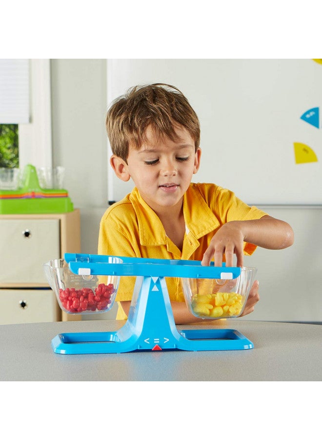 hand2mind Colorful Nestable Bucket Balance, Clear Double Bucket Balance Scale for Liquids and Solids, Easy to Assemble Kids Scale, Space Saving Storage Base, Balance Scale for Classroom (Set of 4) - Image 2