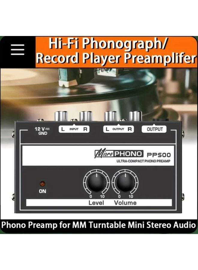 Upgrade New Hi Fi Phonograph Preamp MM Turntable Mini Stereo USB Powered TRS Headphone Jack RCA Output - Image 2