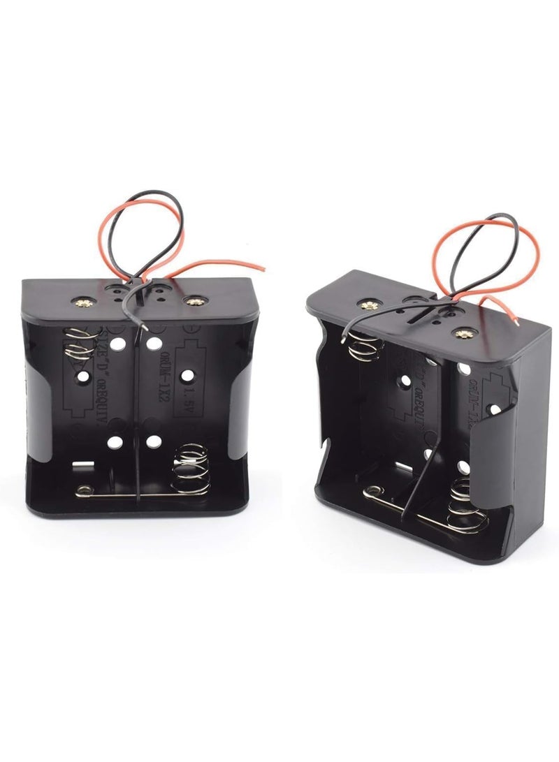Harbour Delights - (1 Pc) Battery Holder Box Case With Wires | DIY Power Supply (2X D Size) - Image 2