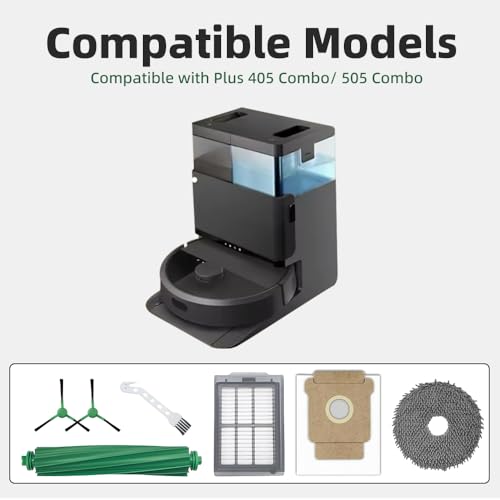 TOSOMO 25 Pcs Accessories Kit for iRobot Roomba Plus 405 Combo/505 Combo Robot Vacuum Cleaner, Replacement Parts include 2 Main Brushes, 6 Side Brushes, 6 Dust Bags, 6 Mop Pads, 4 Filters and 1 Cleaning Tool - Image 3